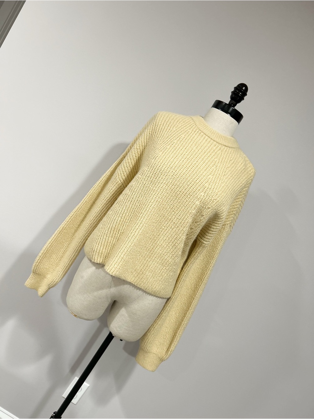 bp Soft Cream Crewneck Ribbed Sweater